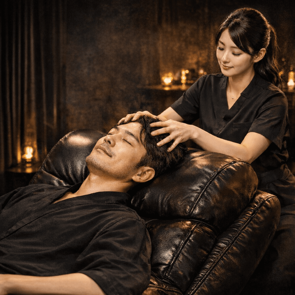 ヘッドスパ施術シーン